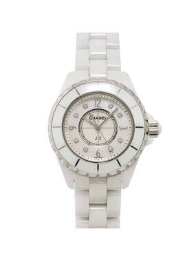 Chanel J12 33 Watch Diamond White Shell Ceramic Quartz